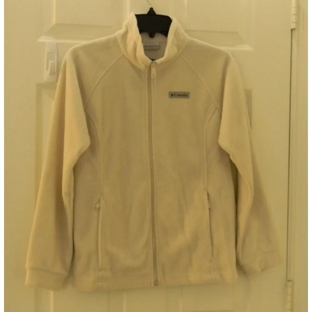 Columbia girls fleece jacket Zip Sweater Oatmeal Sz L 14/16 NWT